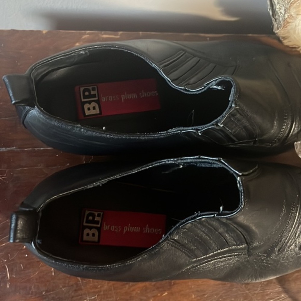 ❤️FINAL SALE❤️ BP. Black Leather Moses Embossed Shortie Boots Size 8.5M - Picture 4 of 11